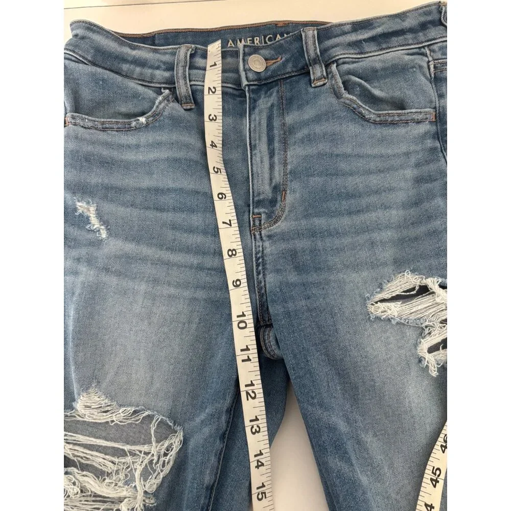 AE Jeggings 8 Next Level Stretch Distressed High Rise Festival Grunge Streetwear - Picture 8 of 16